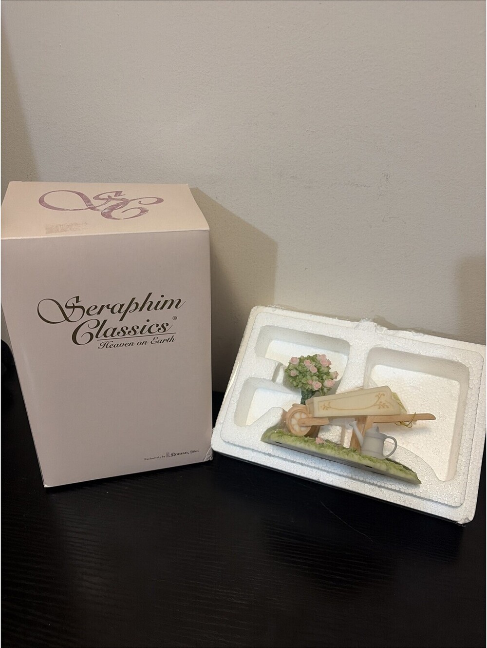 Seraphim Classics Garden of Angels Rose Bush Wheelbarrow Watering Can 81832